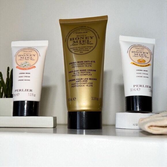 New and Sealed 3 Perlier Honey Miel Hand Cream - Picture 1 of 4